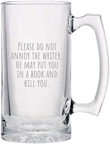 Смешни Писател Кригла Пиво - Писател Подарок Идеја - Пишување Присутни - Никогаш не се Суди Книгата По Тоа е Филм - Не одиме на нерви