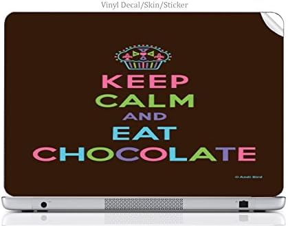 Лаптоп ВИНИЛ DECAL Налепница на Кожата Печати бидете Мирни и да Јадат Чоколадо Cupcake се вклопува Vostro 1310