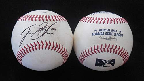 Тајлер Glasnow Autographed Игра се Користи Fsl Бејзбол (зраци) W/Грб! - MLB Autographed Игра се Користи Лилјаци