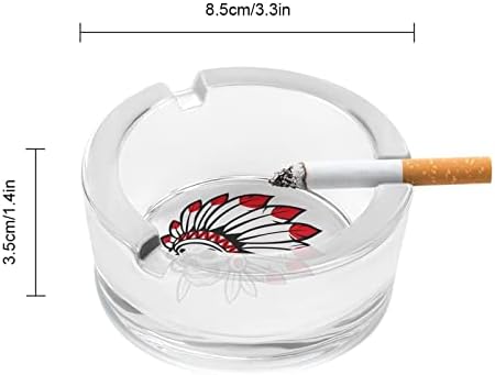 Индискиот Черепот Главен Стакло Ashtray Дијаметар 3.3 Транспарентна Цигара плоча за Домашна Канцеларија Tabletop Користете Внатрешен