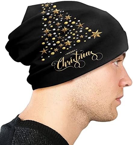 Елката Chemo Headwear Baggy Slouchy Beanie Божиќ Шапка Блескави Ѕвезди Капа Шамија за Возрасни