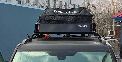 Mockins Водоотпорен Товар Покривот Торба Сет со Заштитна Автомобил Покривот Мат и 2 Ratchet Ремени | 44 X 34 X 18 15 Cu ft Капацитет