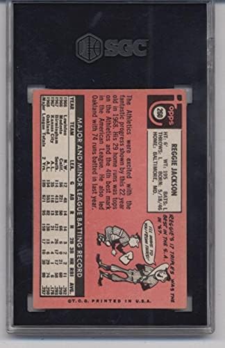 1969 Topps 260 Reggie Џексон РК - Оукланд Атлетика MLB Бејзбол Картичка (РК - Дебитант Картичка) SGC 4 ВФ/EX