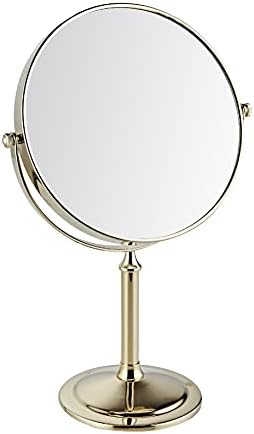 KAIIY Tabletop Огледало 8-Инчен Козметички Огледало Биро Суета Огледало Двојно Двострано 5X Зголемена Вртливата Шминка за Бричење