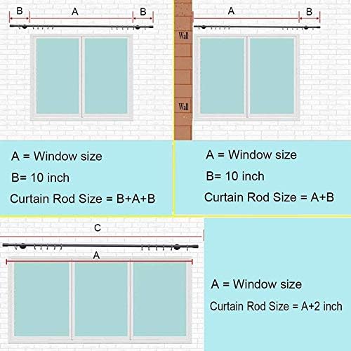 MIYA Завеса Род - 1 Една Завеса Род Сет со Загради - 30 да се 144 Прилагодливи Нерѓосувачки Челик Завеса Род - Декоративни Прозорец