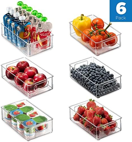 6pcs Пластовидно Пластични Храна Чување на Кутии Фрижидер Организаторот за Провизии може да се храна за складирање решетката за провизии