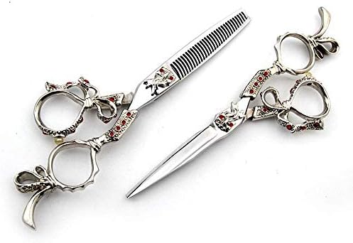 YINGGEXU Ножици 6-инчен Фризер Професионални Фризерски Сет, Рамен на Смолкнување + Забот на Смолкнување Деликатна Комбинација (Боја