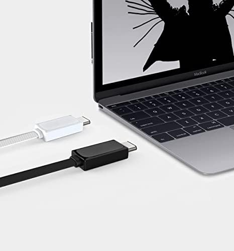 Брз Енергија Рамна USB-C Кабел Компатибилен со Samsung Опрема IconX со USB 3.0 Гигабитни Брзини и Брзо Полнење Компатибилен! (Бел