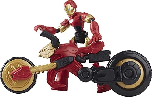 Чудо се Наведнуваат и Flex, Flex Rider Iron Man Акција Фигура Играчка, 6-Инчен Флексибилни Фигура и 2-во-1 Мотоцикл за Деца на Возраст
