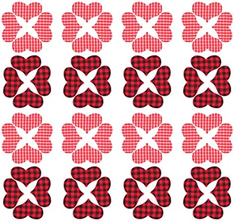 ABOOFAN 100Pcs Plaid Љубов Додатоци DIY рачно изработени Материјали Valentine' s Day Декорација Вљубените Свадба Годишнината Роденден