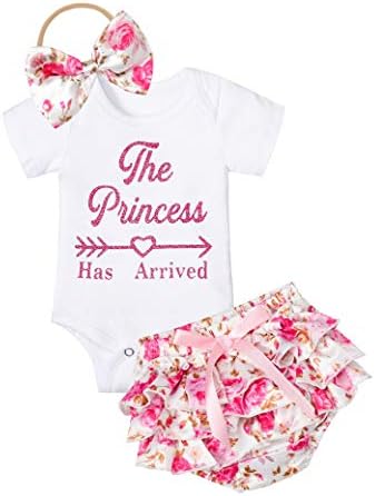 Новороденото Бебе Девојка Облека Кавга Romper Onesies Bodysuit + Флорални Панталона Лето Бебе Девојка Облека