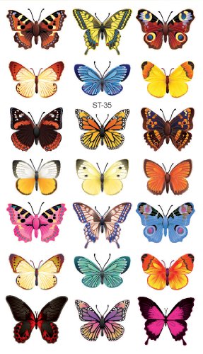 Supperb® Привремени Тетоважи - Пеперутки (21 Пеперутки)