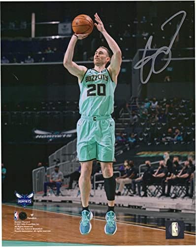 Гордон Hayward Шарлот Hornets Autographed 8 x 10 Теал Џерси Снимање Фотографија - Autographed НБА Фотографии
