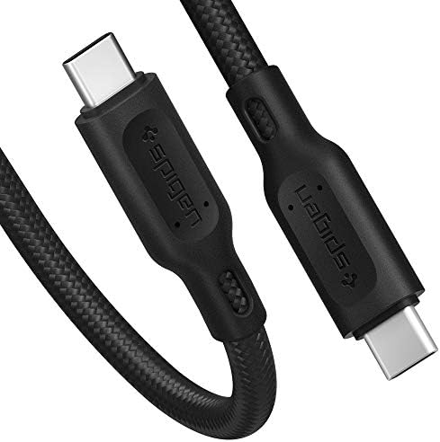 Spigen DuraSync 60W USB C за да го USB-C Кабел Моќ Испорака PD [4.9 фт][Премиум Памук Плетенка] Брзо Полнење Кабел Тип C Работи со
