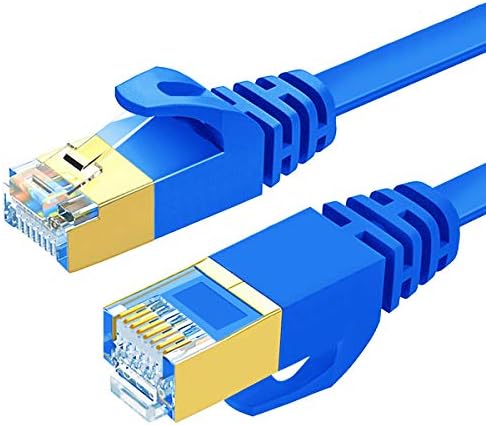 Cat7 Етернет Кабел 25ft Заштитените(SPT),со Голема Брзина 10Gbps 600MHz Компјутерски Мрежи Кабел - Рамни LAN Интернет Wire Кабел