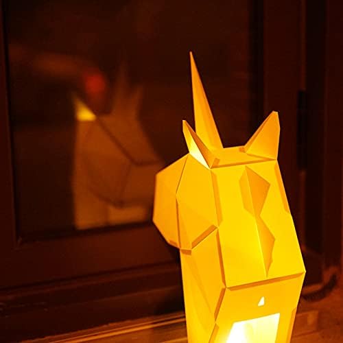 WLL-ДП Еднорог Главата Уметност Моделирање DIY Хартија Модел 3D Оригами Загатка Хартија Трофеј рачно изработени Игра Хартија Скулптура
