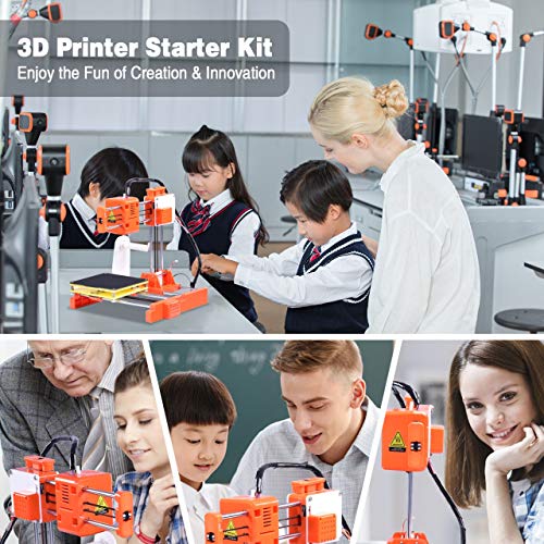 WZTO 3D Печатач за Деца & Почетници,Мини 3D Принтери со Ниско ниво на Бучава Молчи Плоча, Мали 3D Печатење Машина Брзо Греење DIY