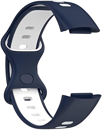 FFENFEI Еластична Бенд Компатибилен со Fitbit Полнење 5 Бендови за Жени Мажи, Две-Боја Силикони Рака Smartwatch Силикони Рака Спортски Види Рака Хривнија Замена Wristband Додаток