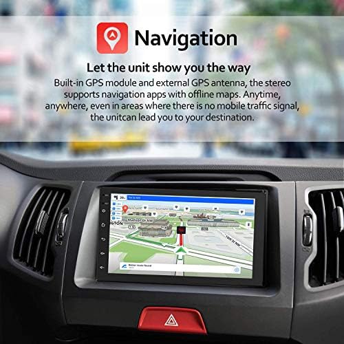 Hikity Двојно Din Андроид Автомобил Стерео 7 Инчен екран осетлив на допир е Радио за Автомобил Bluetooth, FM Радио, како и Поддршка