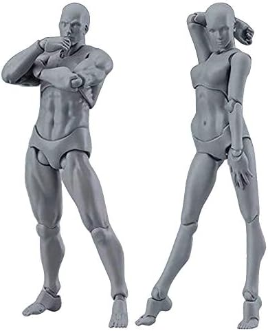 VITAKE Стрип Човековите Ставови Маж и Жена Figurine за Уметници Фигура Модел Акција Фигура Човековите Манекен Цртање Фигури(Жена,Браун)