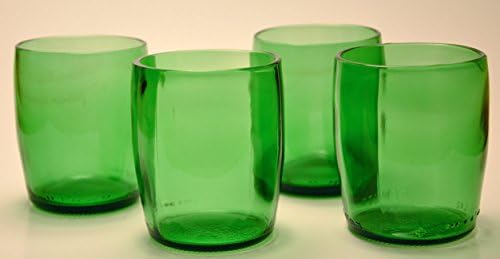 Perrier Вода Очила Stemless Вино Пивце Стакло/Гимнастик направени од рециклирани шишиња (СЕТ ОД 6)