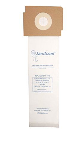 Janitized ЈАН-EUSD-2(10) Премија Замена Комерцијални Вакуум Хартија Непропустлива за Sanitaire Стил SD, Triple S ProSense X2 Правосмукалка, ОЕМ#63262, 63262A-10 (Пакување од 10)