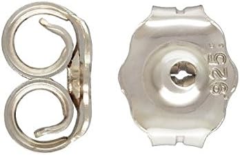 JensFindings 60 Количина. Earring Грбот .925 Фунта Сребро, Medium (4.3 mm x 5.1 mm Earnuts)
