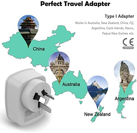 Кина, Австралија, Нов Зеланд Моќ Приклучок Адаптер, TESSAN АУ Патнички Адаптер 3 во 1 НАС Основани Штекер со 2 USB Порти за САД, на Австралија и Нов Зеланд во Фиџи Аргентина