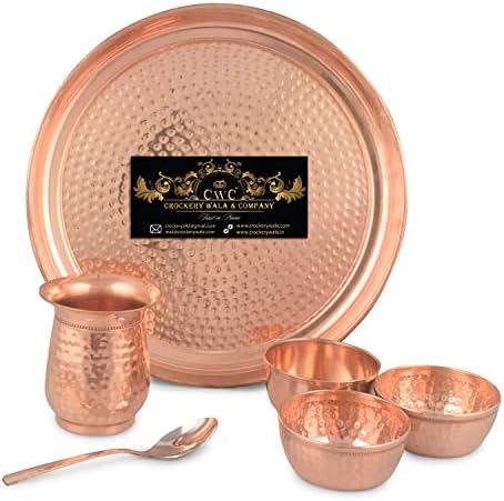 crockery-wala-and-company-copper-pure-copper-hammered-thali-set-for-1-person-6-pcs-copper-dinner-set-thali-1
