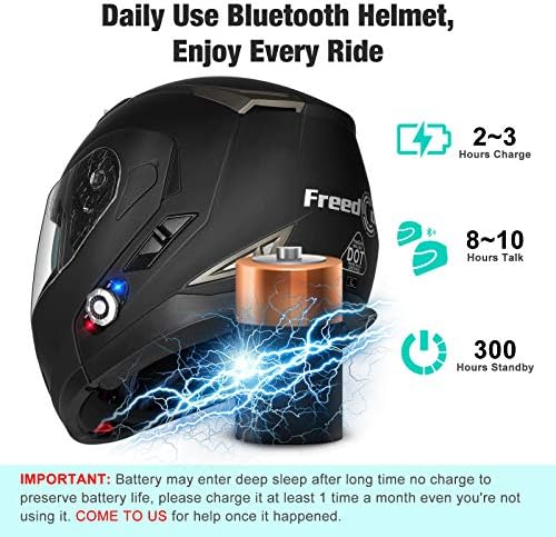 Мотоцикл Bluetooth Шлем FreedConn BM2-S Флип До Модуларен Bluetooth Мотоцикл Шлем Гласовно Бирање Hands-Free Call 500M 2-3 Велосипедисти