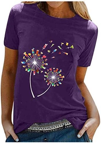 UNBRUVO Жените Лето Симпатична Графика Tshirt Блузи Дами Трендовски Секојдневен Лабава Одговара Tee