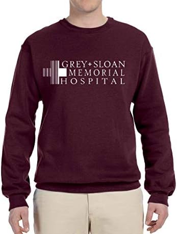 Диви Боби Сива Меморијалниот Слоан Болница Фан Лого | Mens Поп-Културата Crewneck Графички Sweatshirt