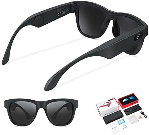 ATTDDP Аудио очила за сонце со Отворен Слушалки на Уво,Паметни Поларизирани очила за сонце со Повик Музика Функција за Мажи Жени Велосипедизам Очила UV400 Лесни во Рибол