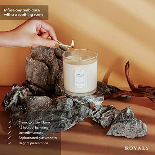Новото Royaly Дома Миризливи Свеќи | Луксузни Миризливи Соја Восок Лаванда Тегла Свеќа | Роденденски Подароци за Жените | Бавно Согорување