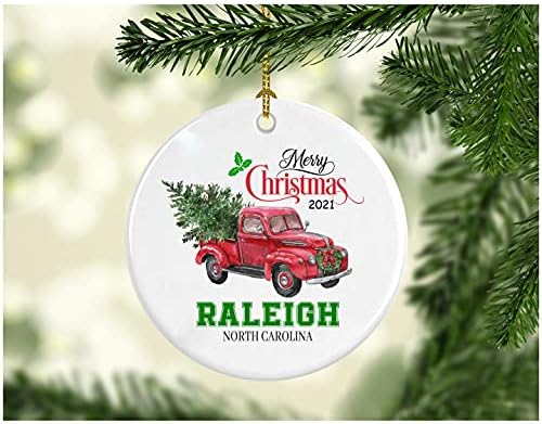 Божиќ Декорација на Дрвото Среќен Божиќ Украс 2021 Рали Северна Каролина Смешно Подарок Божиќ Одмор како Семејство Доста Селски Прв