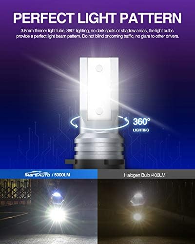 Marsauto H11 H8 H16 LED Магла Светилки, 6000k Xenon Бела, Чувствувате Светла CSP Чипови 360-степен Осветлување светилки drl, Халоген
