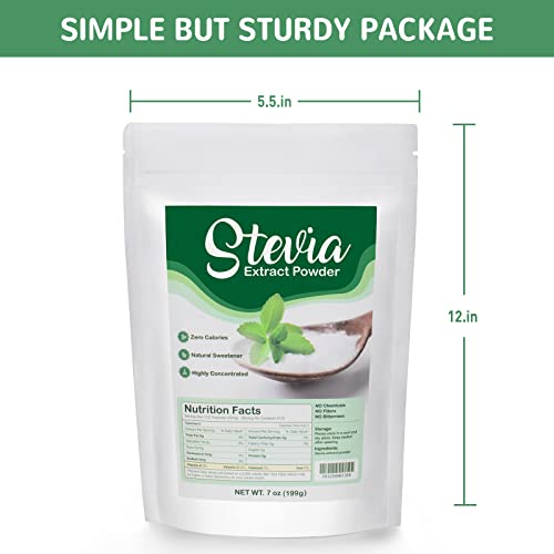 CCnutri Stevia Чиста Stevia Прав 7oz(199g), Stevia Засладувач Премиум Замена за Шеќерот, Сите Природни Чиста Sweet Leaf Екстракт-Нема