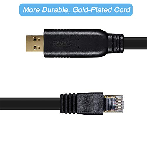 USB Конзола Кабел, BENFEI 6 ft USB на RJ45 Кабел од Суштинско значење Accesory Компатибилен со Cisco, NETGEAR, Ubiquity, LINKSYS,