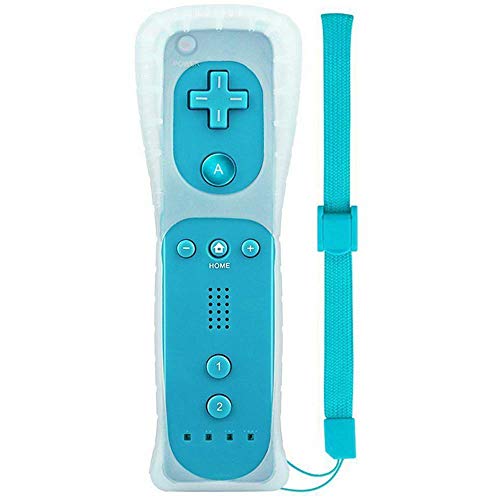 Безжична Движење Далечински Контролер Gamepad Џојстик за Nintendo Wii/Wii U, w/Силикони Случај & Рака на Рака (Небото Сино Без Движење