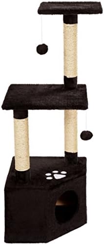 MOOL Делукс Мачка Активност Центар и Гребење Дрво/Пост со Hidey-Дупка/ 3 Гледање Платформи, 110 см, Црна