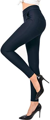 Ginasy Фустан Панталони за Жени Бизнис Повремено се Водат Повлече На Работа Канцеларија Dressy Leggings Тесни Панталони со Џебови