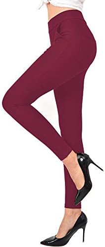 Ginasy Фустан Панталони за Жени Бизнис Повремено се Водат Повлече На Работа Канцеларија Dressy Leggings Тесни Панталони со Џебови