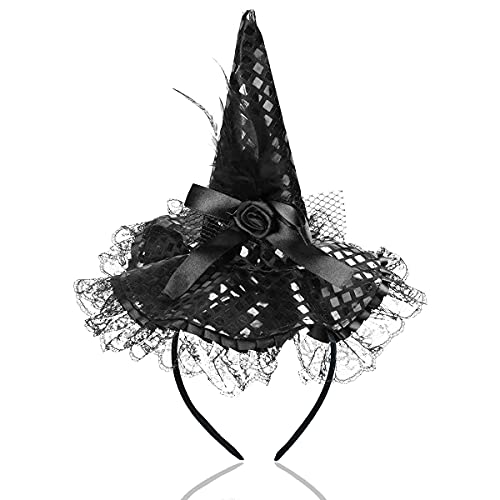 Utavu ноќта на Вештерките Вештерка Шапка Headband за ноќта на Вештерките Костим се Облекуваат за Партијата Материјали, Црна, Една Големина