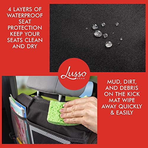 Lusso Опрема Удар Душеци (2 Парчиња) - столче Назад Заштитници, Премиум Водоотпорен Материјал, Засилен Аглите за да се Спречи Дисторзии,