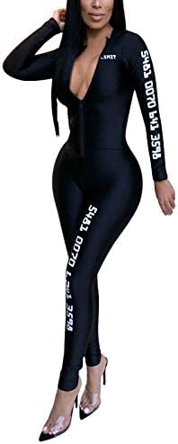 Sprifloral Жените Длабоко V Деколте, Долг Ракав Печатени Bodycon Jumpsuits Romper Clubwear